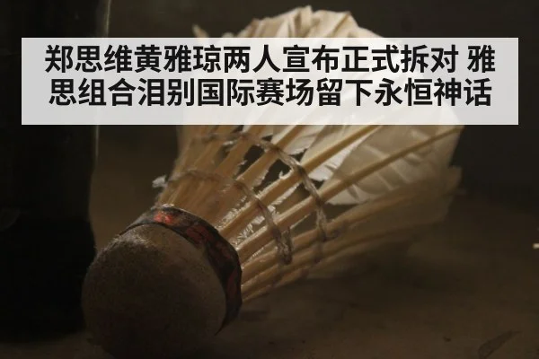 郑思维黄雅琼两人宣布正式拆对 雅思组合泪别国际赛场留下永恒神话